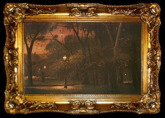 framed  Mihaly Munkacsy Park Monceau at Night, ta009-2